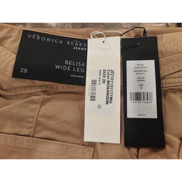 NWT Veronica Beard Belisa Tie Belt Wide Leg Cargo Pants - 26 - mushroom - 26 - Picture 5 of 6